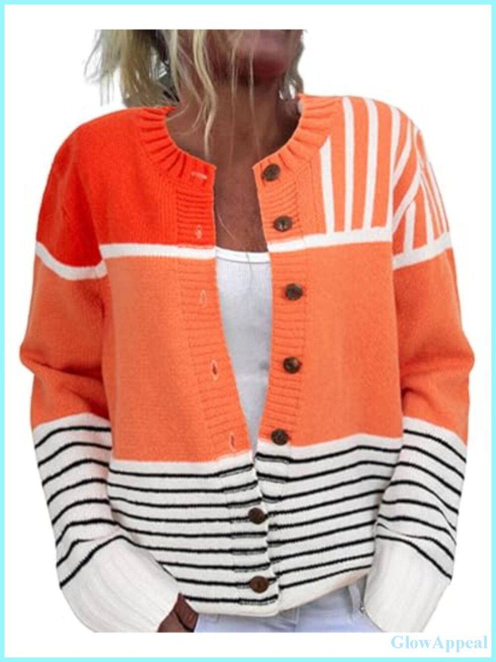 Women's Funny Floral Christmas Tree Long Sleeve Button Knit Cardigan Sweater